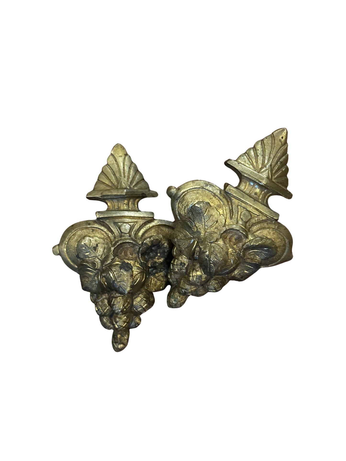 Pair of Bronze Decorative Salvage Pieces of Acorns and Leaves