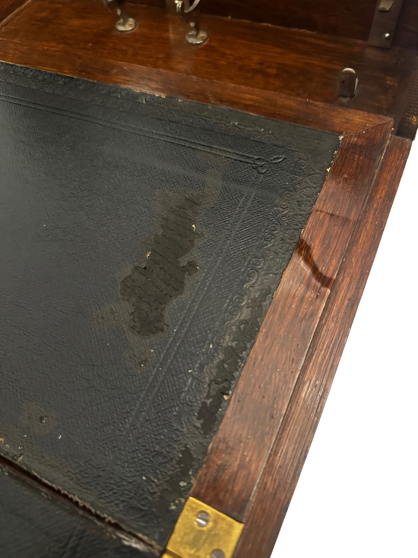 Antique English Edwardian Oak Writing Compendium Box