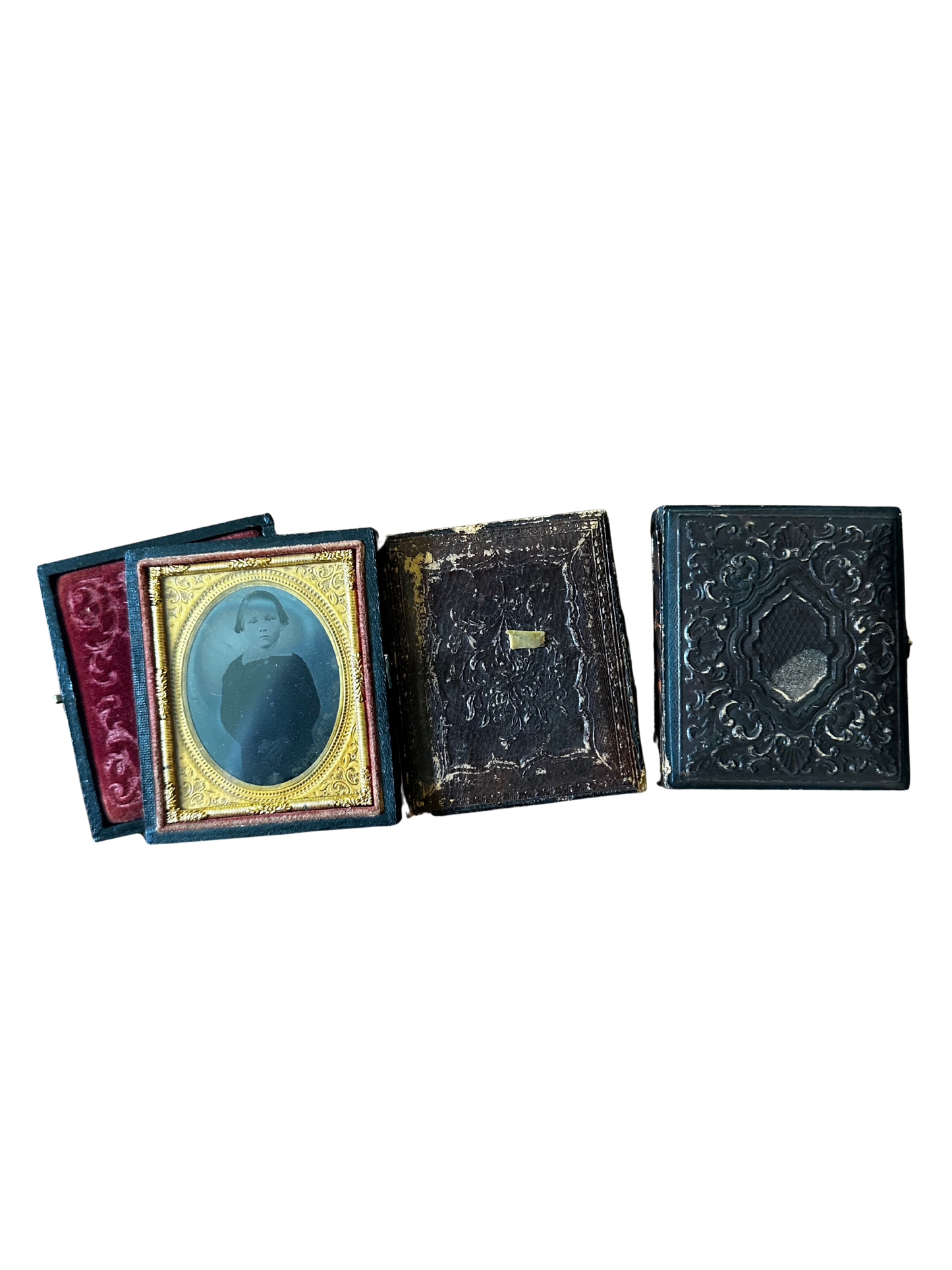 Set of Three Mid-19th C Case Portrait Ambrotypes of a Young Boy (6, 8, 11)