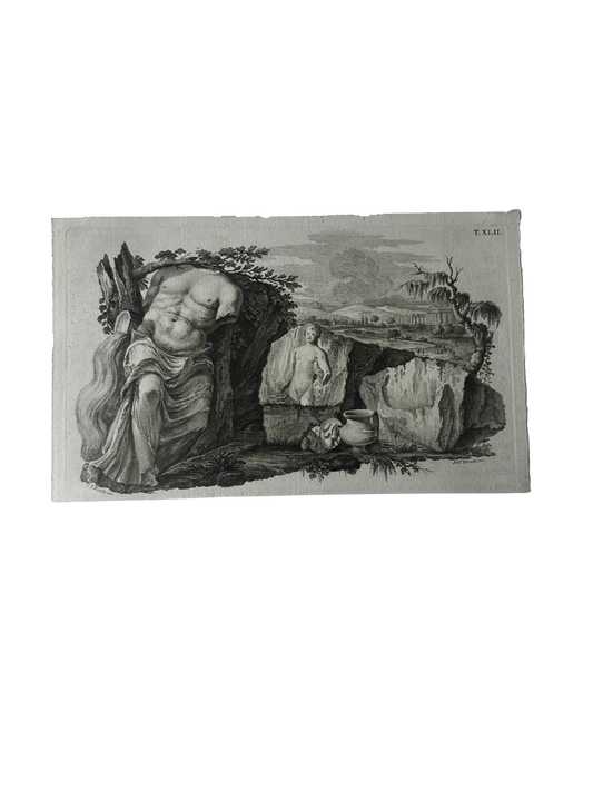 18th-Century Paestum Archaeological Engraving — Plate XLII