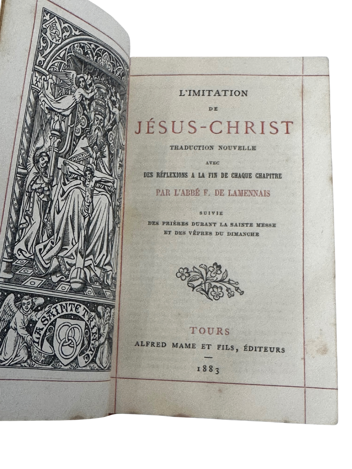 French Gilt-Edged Leather Devotional Book — L’Imitation de Jésus-Christ, Alfred Mame, Tours (1883)