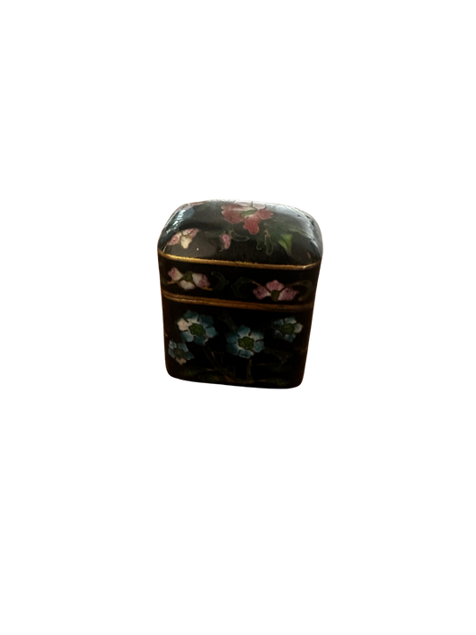 Black Floral Cloisonné Box