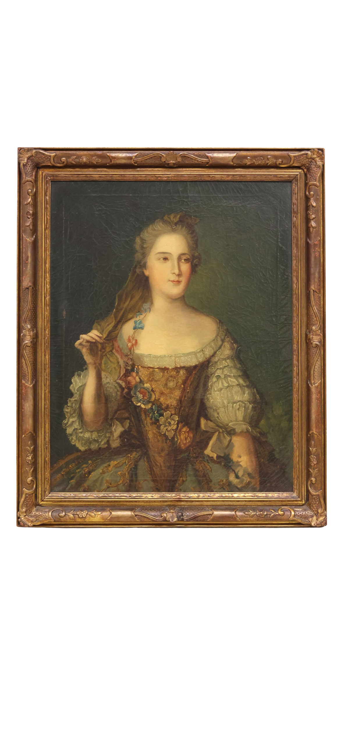 Oil on Canvas Portrait of Princess Sophie of France (1734-1782), After Jean-marc Nattier (French, 1685-1766)