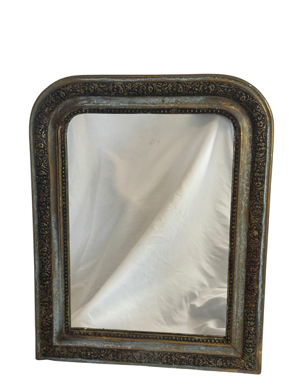 19th-Century French Giltwood Mirror with Carved Foliate Decoration