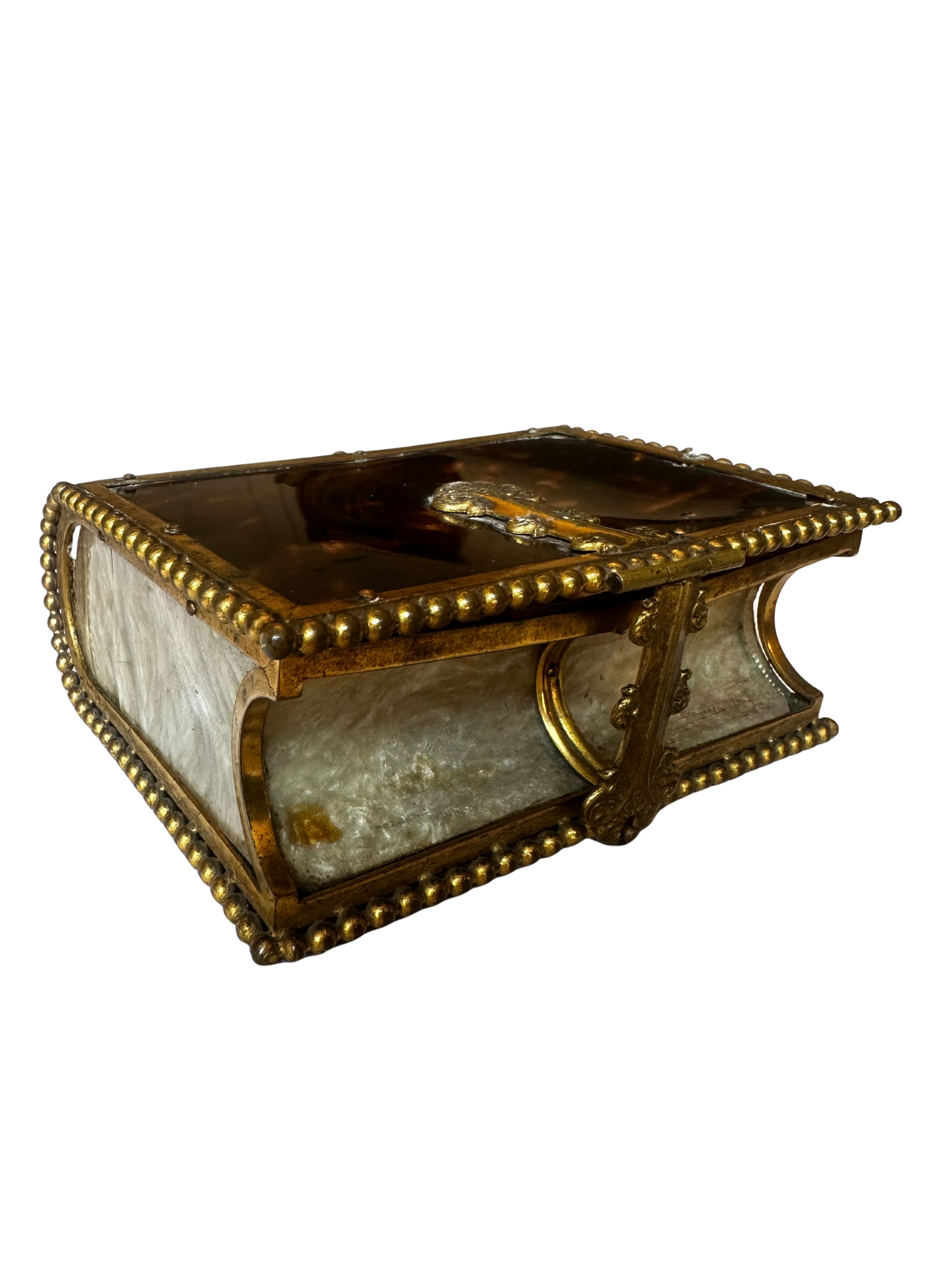 French Tortoiseshell and Mother-of-Pearl Mounted Book Form Box