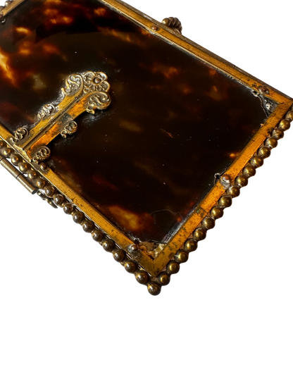 French Tortoiseshell and Mother-of-Pearl Mounted Book Form Box