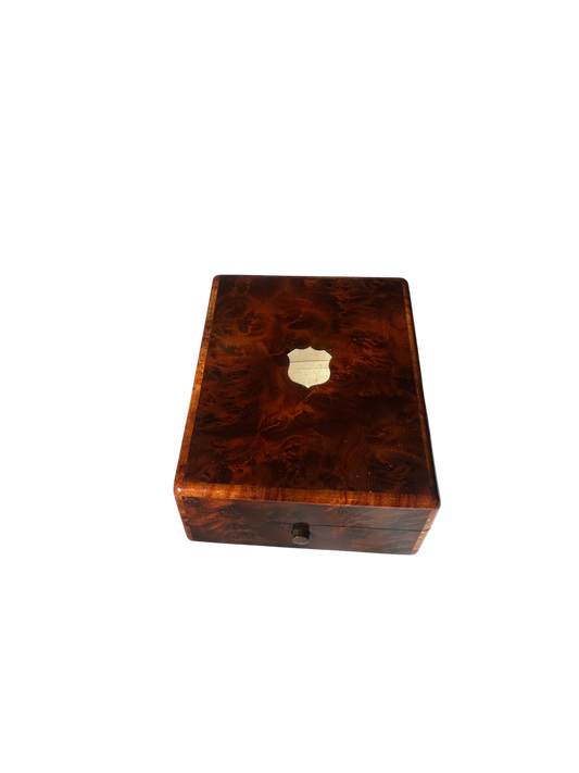 French Burr Walnut Pocket Watch Presentation Case by Idrac-Le Roy, Paris