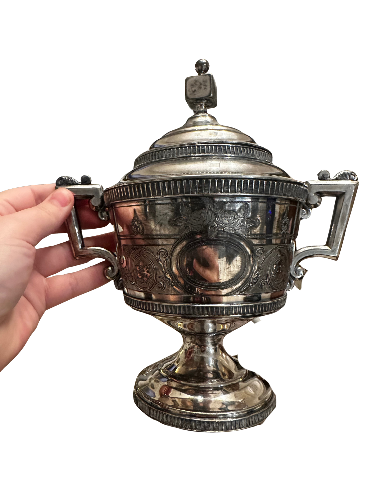 Antique Wilcox Silver Plate Co Lidded Sugar Urn
