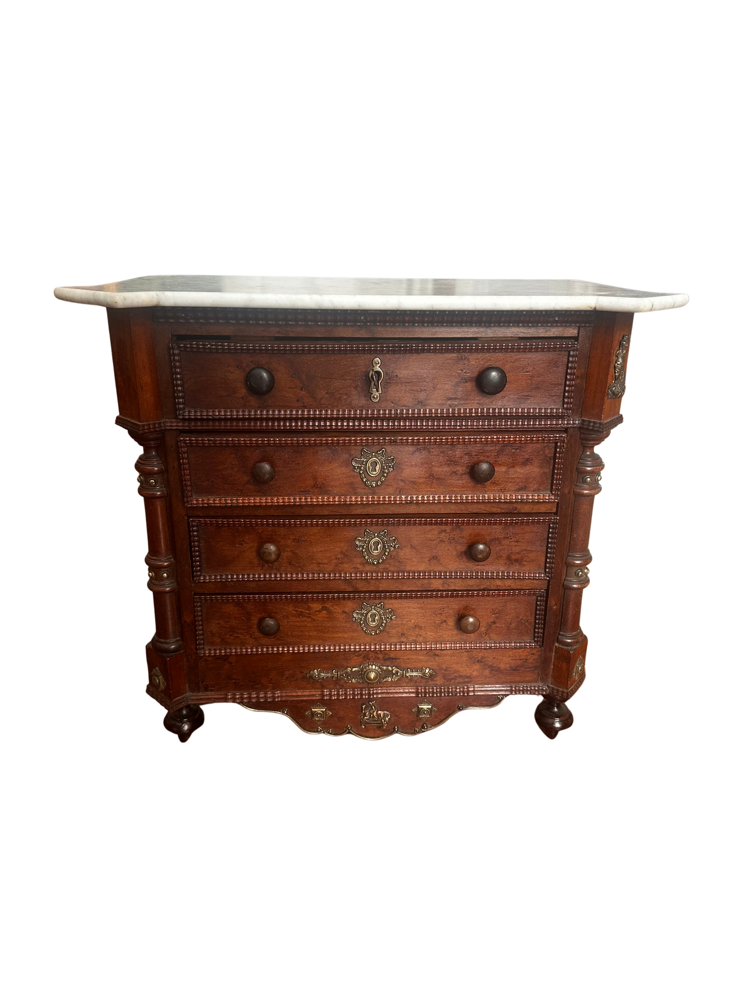 Exceptional 19th Century French Marble-Top Miniature Commode / Cabinetmaker’s Sample Form