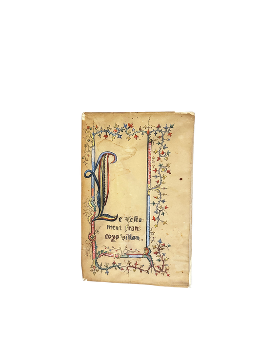 Illuminated Style French Book – Le Testament de François Villon (1918, Éditions de la Sirène)