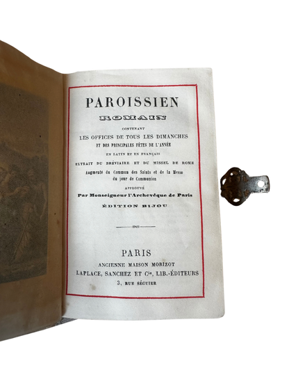 French Paroissien Romain “Édition Bijou” Prayer Book in Ivory-Toned Binding with Silver Clasp