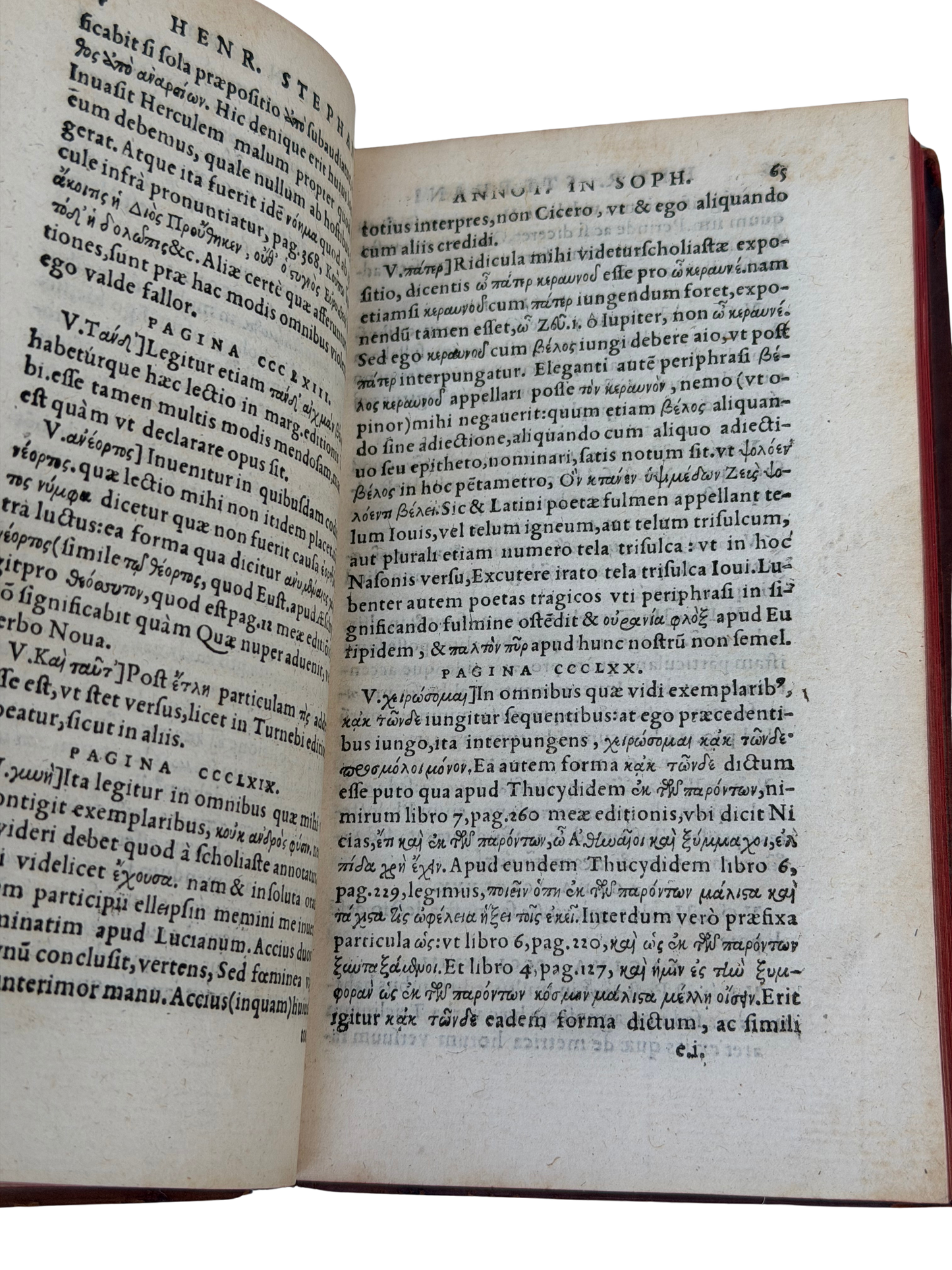 Rare 1568 Henri Estienne Annotationes in Sophoclem & Euripidem, Geneva — 16th-Century Classical Scholarship in Gilt Calf