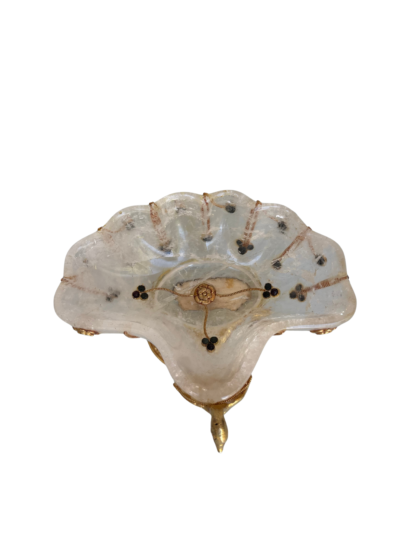 Himalayan-Influenced Rock Crystal and Gilt Metal Tazza / Decorative Compote