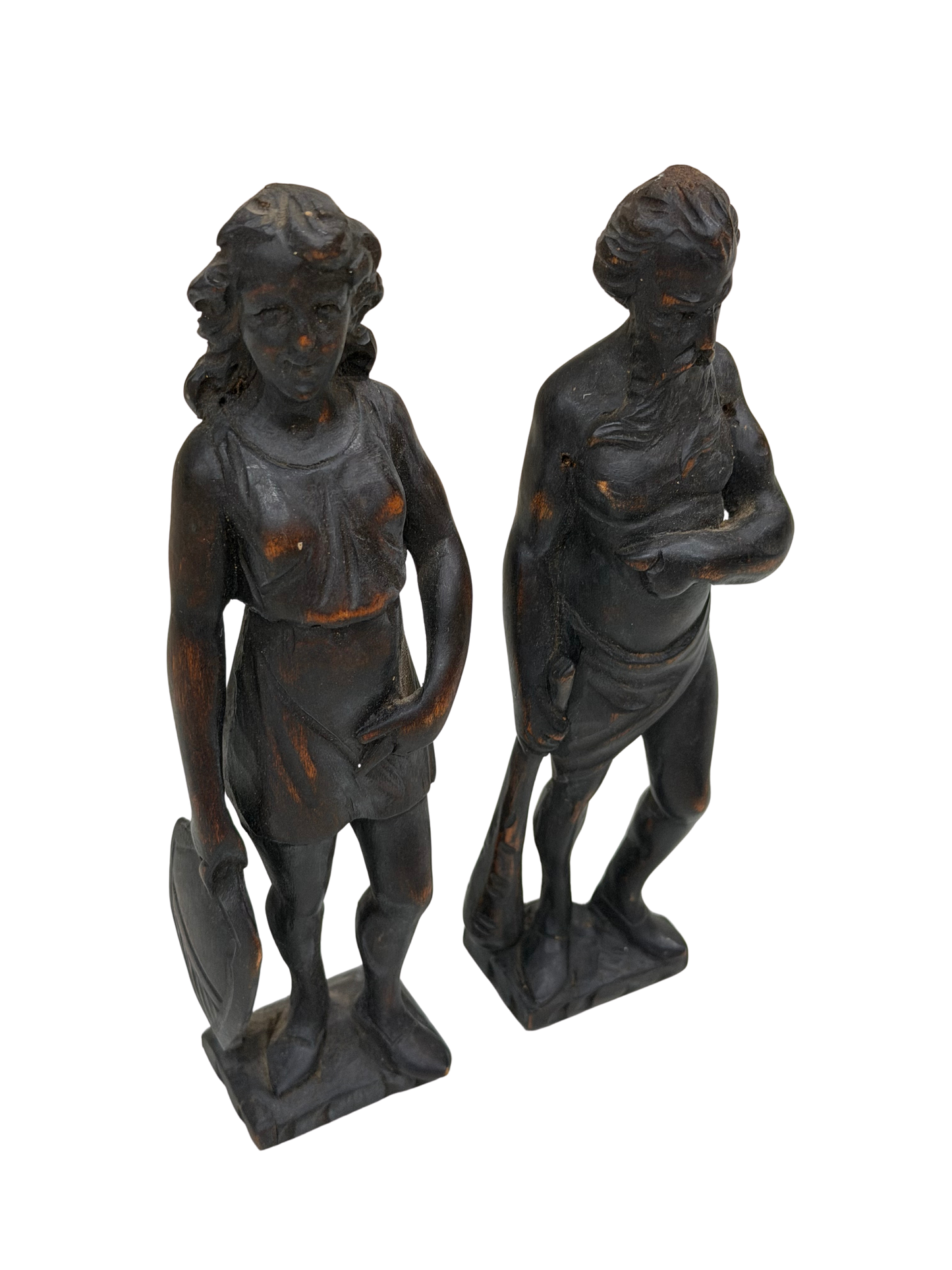 Pair of Antique Grand Tour Style Classical Figural Sculptures (Male &amp; Female)