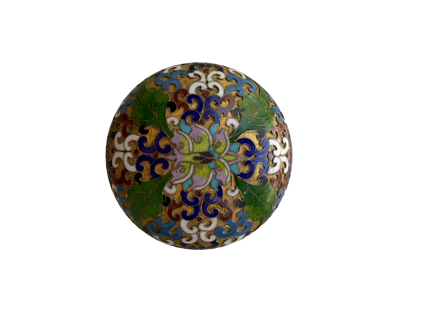 Vintage Chinese Cloisonné Enamel Floral Lidded Box with Gilt Ground, Mid-20th Century