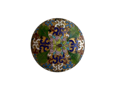 Vintage Chinese Cloisonné Enamel Floral Lidded Box with Gilt Ground, Mid-20th Century