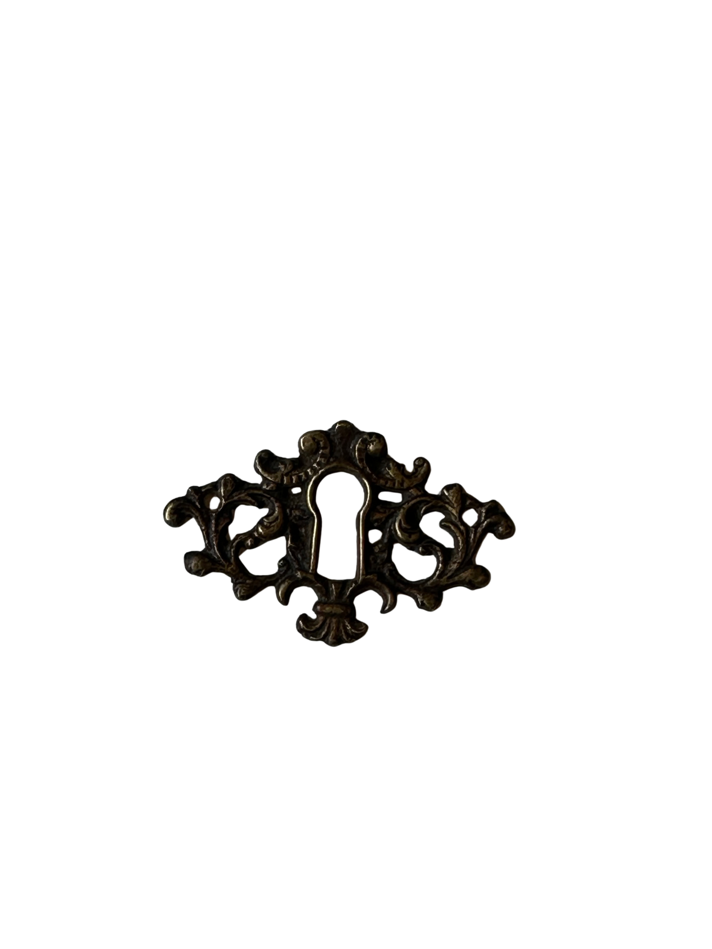 19th Century Rococo Style Brass Keyhole Escutcheon