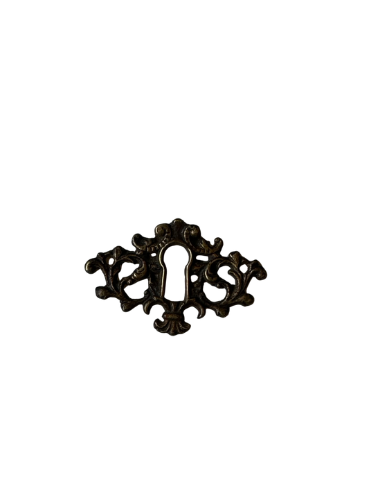 19th Century Rococo Style Brass Keyhole Escutcheon