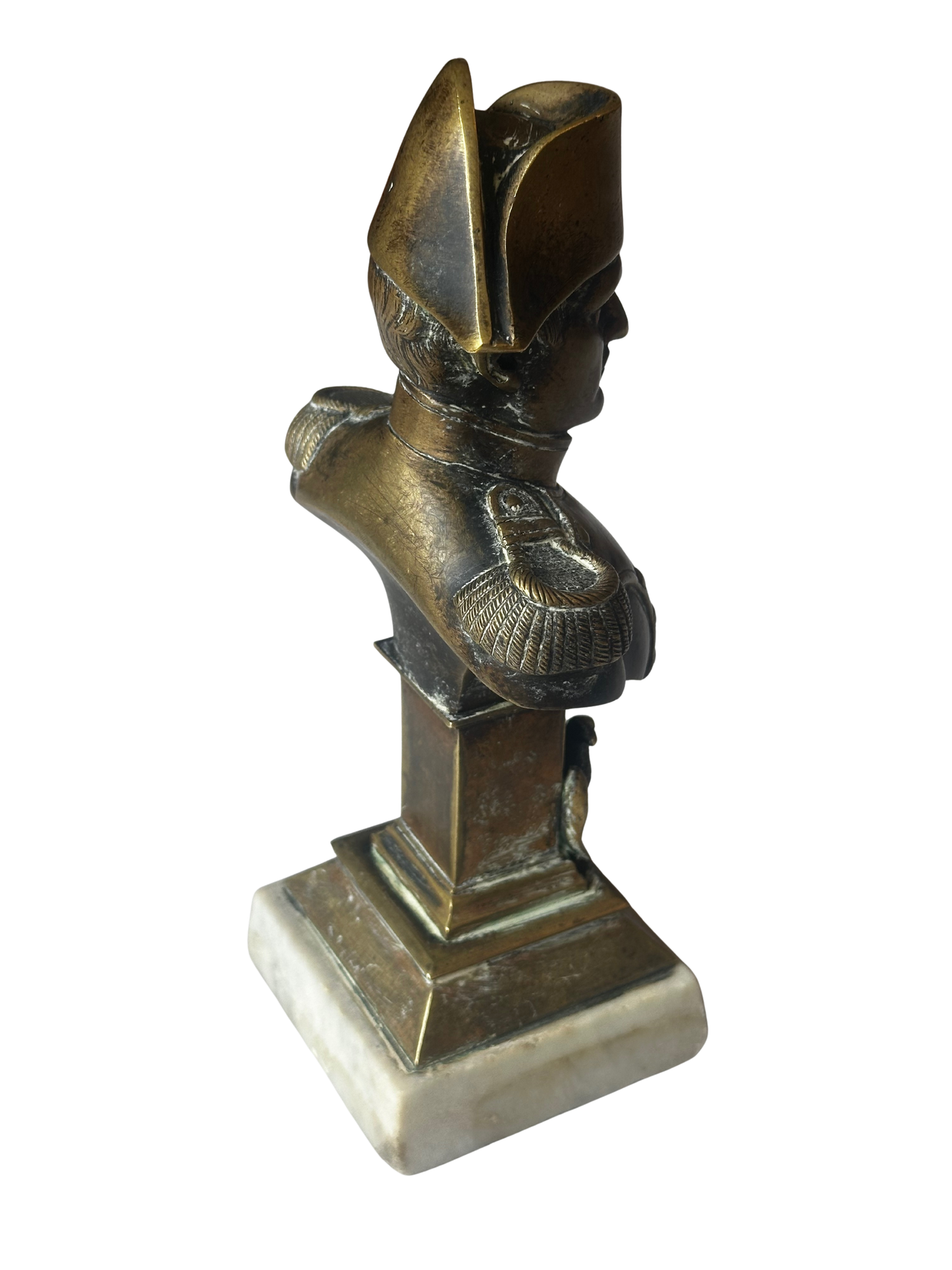 Bronze Napoleon I Statue on White Marble Base