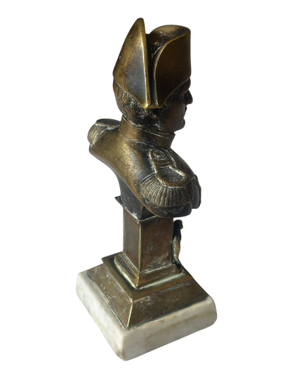 Bronze Napoleon I Statue on White Marble Base