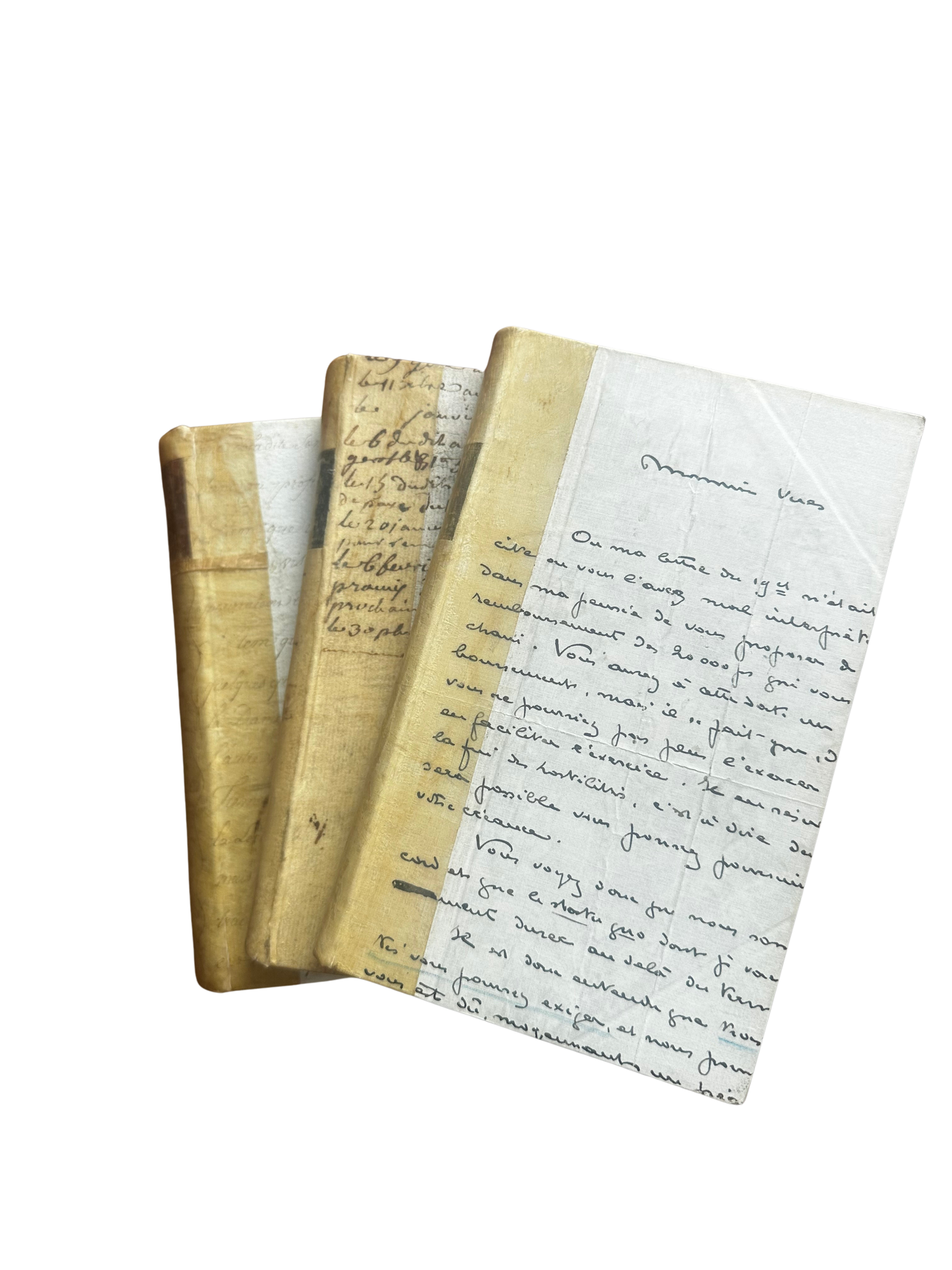 Curated Set of Three French Literary Volumes with Emphera Wrappers