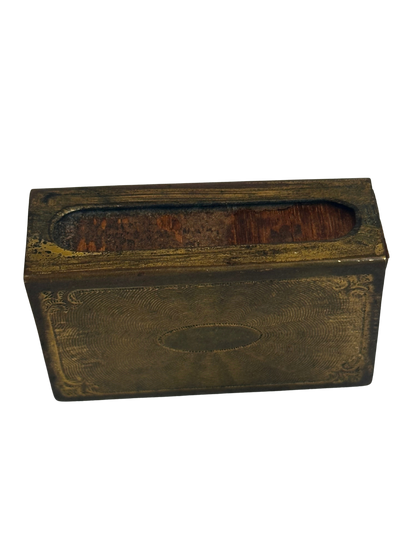 Antique Enamel Matchbox Holder with Companion Miniature Enamel Ashtray (Two-Piece Set)