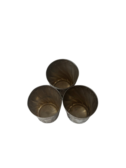 Set of Three ERCUIS French Silver Digestif Cups / Shot Glasses