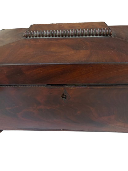 English Regency Mahogany Sarcophagus-Form Sewing and Work Box