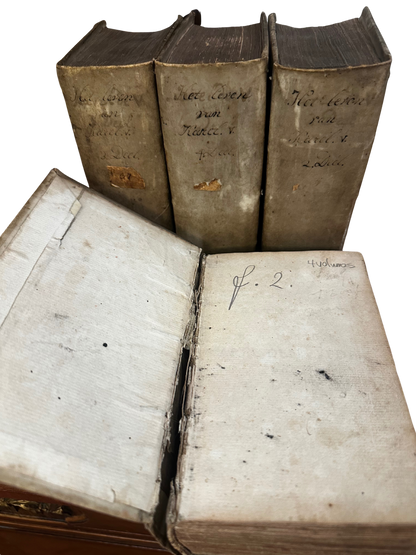 1738 Vellum-Bound Biography of Emperor Charles V (Complete 4-Volume Set)