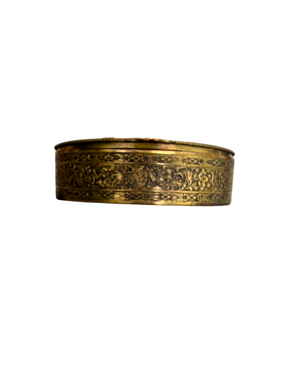 Antique French Gilt Metal Jewelry Casket with Portrait Miniature of Marie Antoinette, Late 19th Century