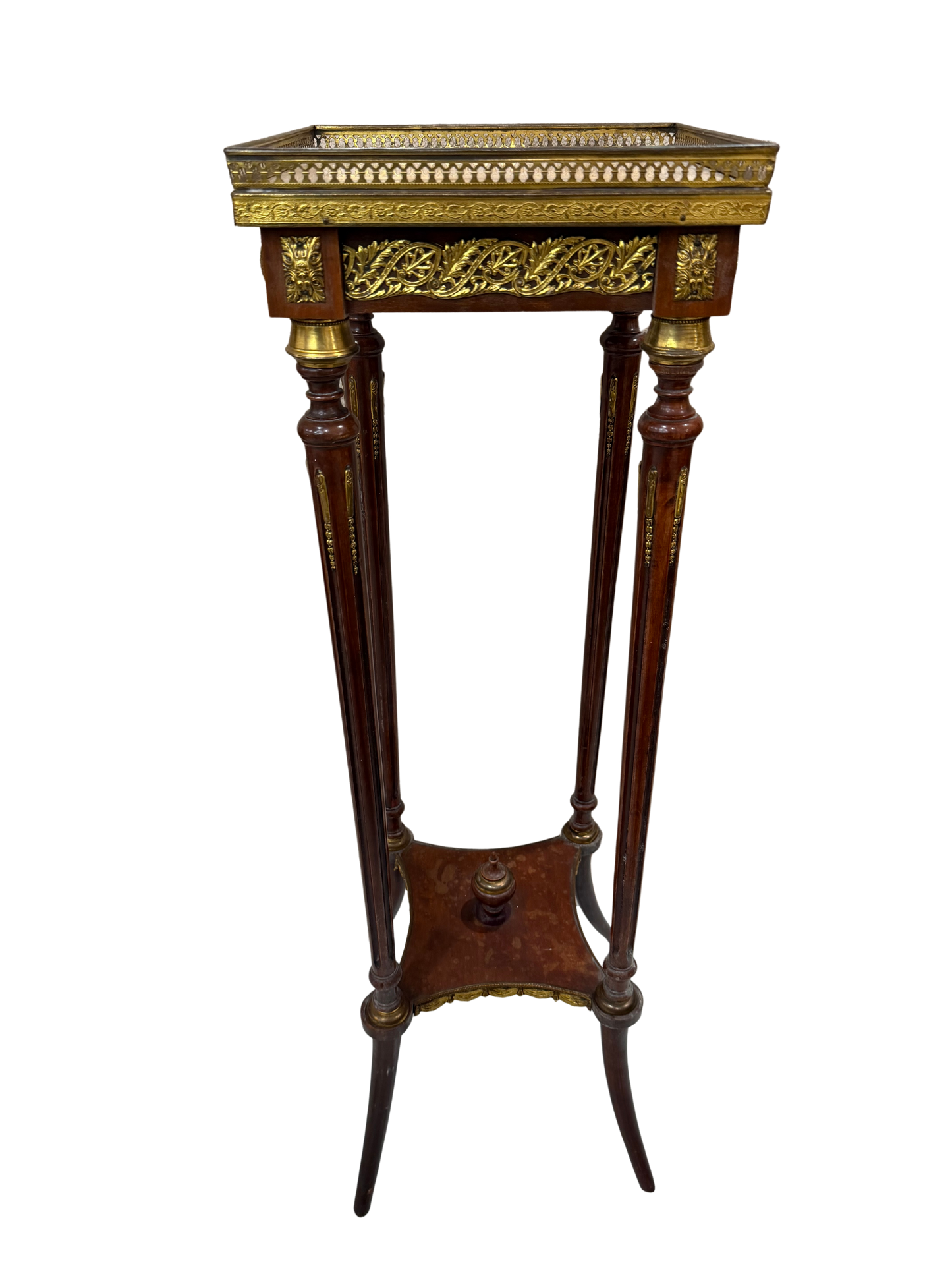 French Louis XVI Style Marble-Top Gueridon / Pedestal Stand with Gilt Bronze Mounts