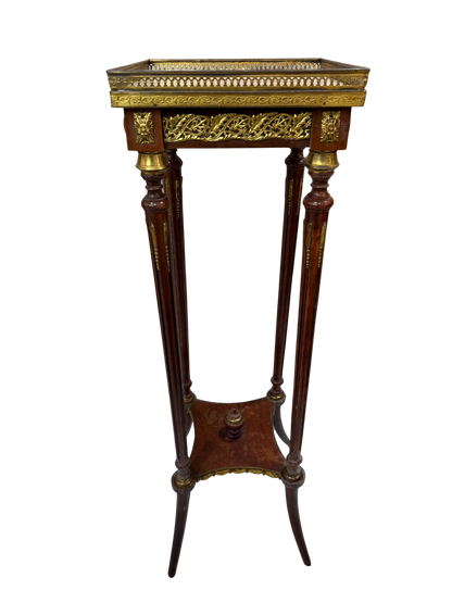 French Louis XVI Style Marble-Top Gueridon / Pedestal Stand with Gilt Bronze Mounts