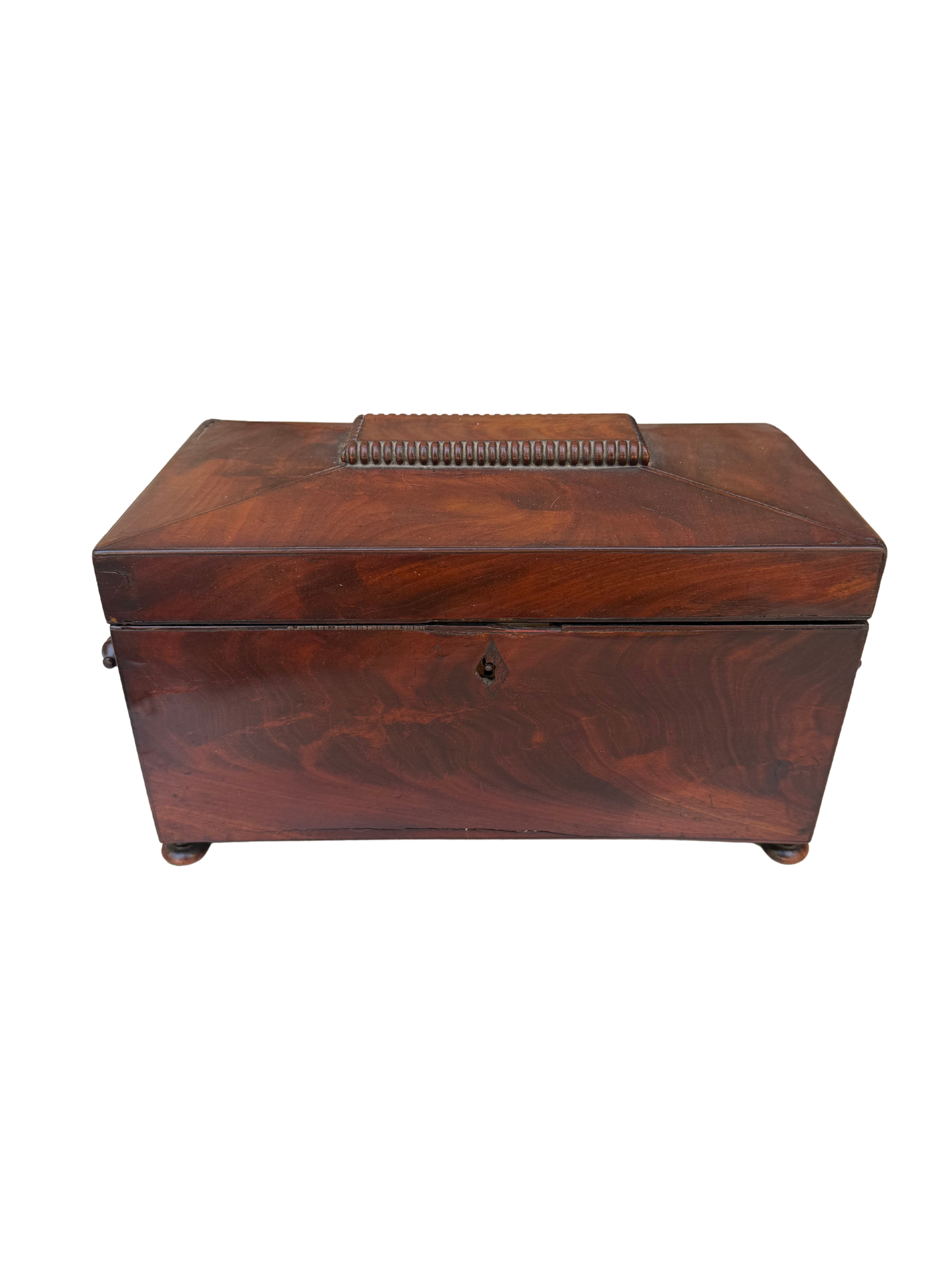 English Regency Mahogany Sarcophagus-Form Sewing and Work Box