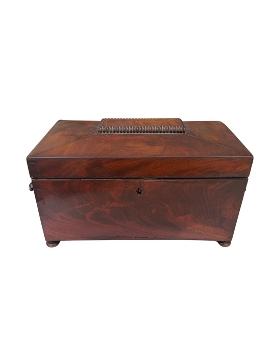 English Regency Mahogany Sarcophagus-Form Sewing and Work Box