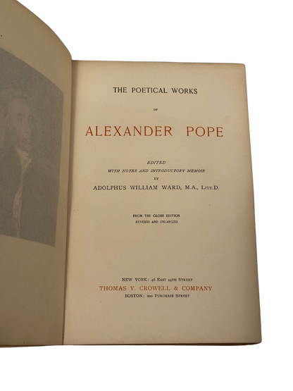 "Pope's Poetical Works" Edited by Adolphus William Ward (Late 19th C)