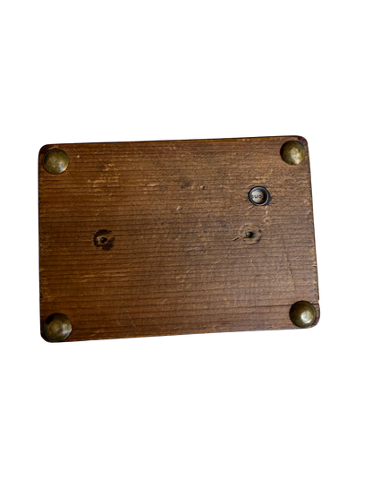 Antique Continental Two-Air Cylinder Music Box Case with Rosewood Veneer and Original Tune Sheet