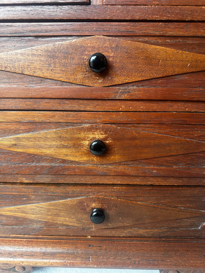 English Carved Table-Top Chest of Drawers