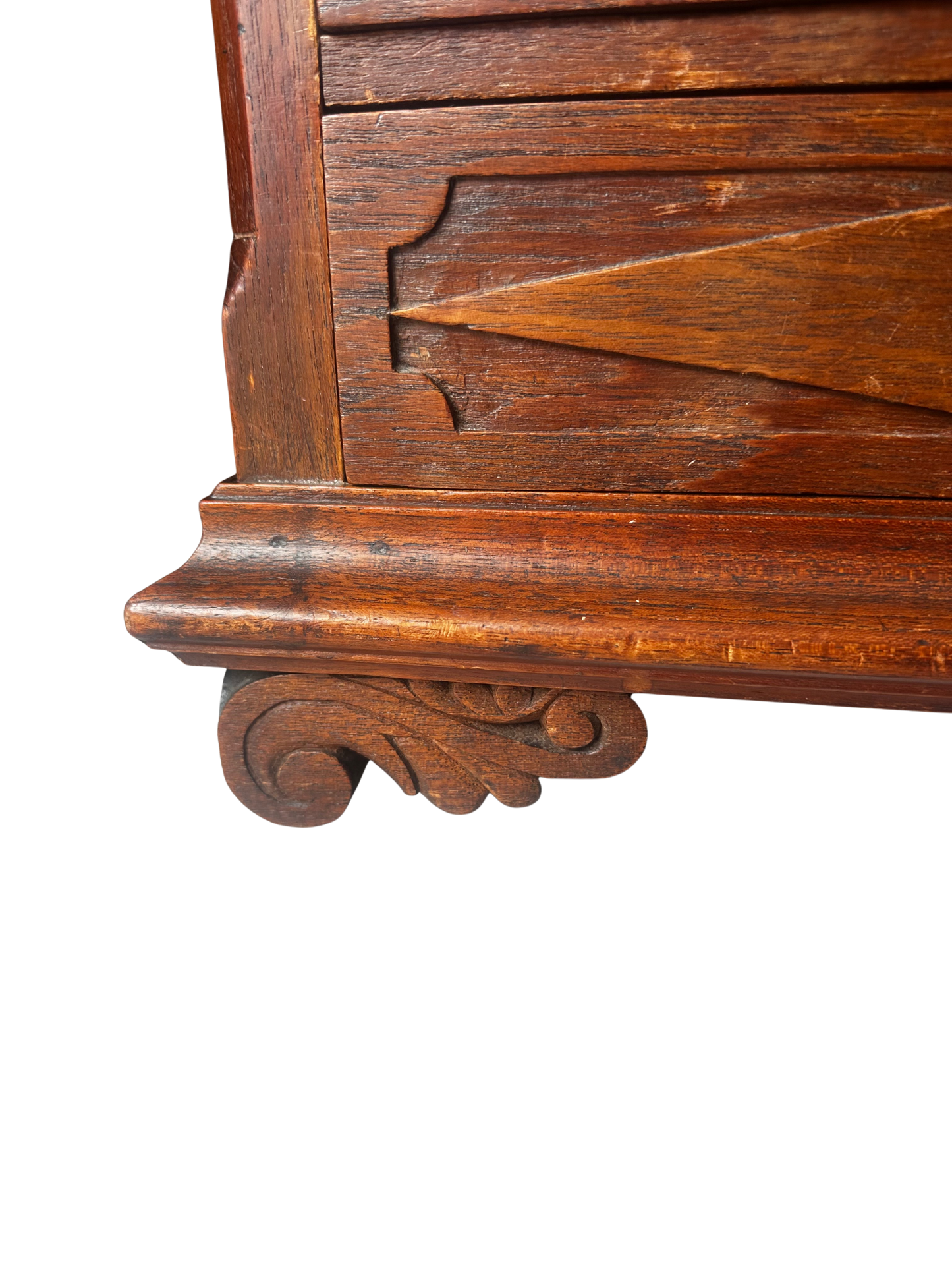 English Carved Table-Top Chest of Drawers