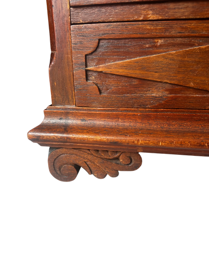 English Carved Table-Top Chest of Drawers