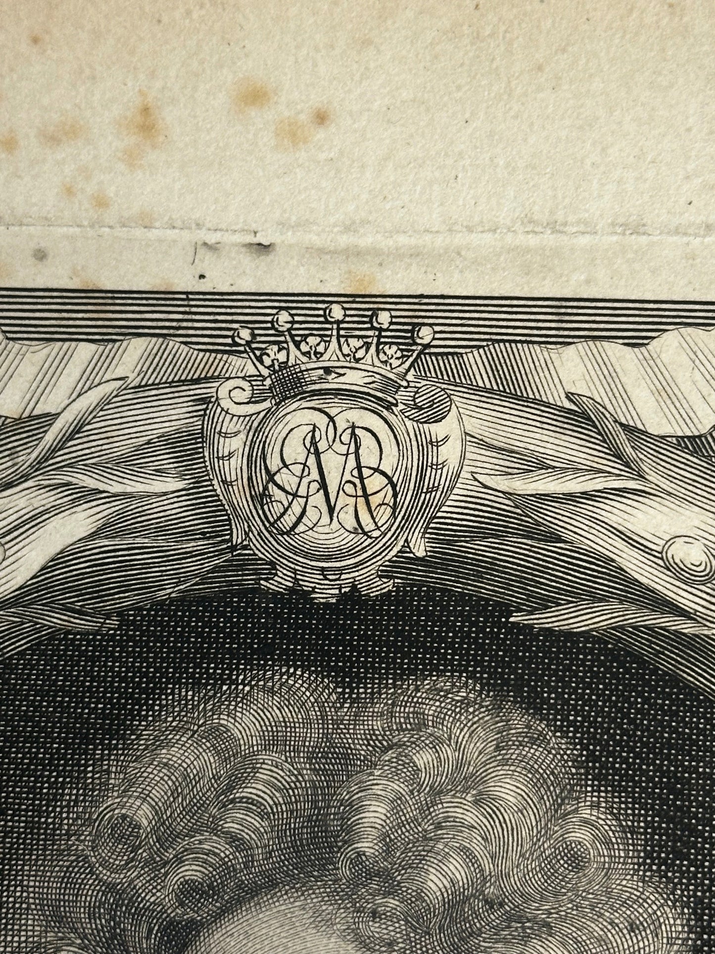 Antique Baroque Engraved Portrait of George Melville, Earl of Melville
