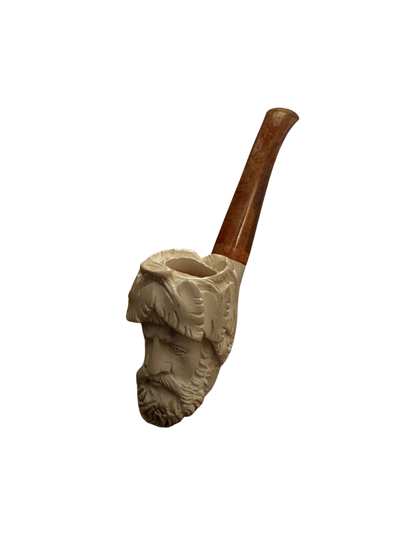 Merchaum Pipe with Orange Mouthpiece (Some Staining)