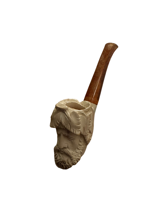 Merchaum Pipe with Orange Mouthpiece (Some Staining)