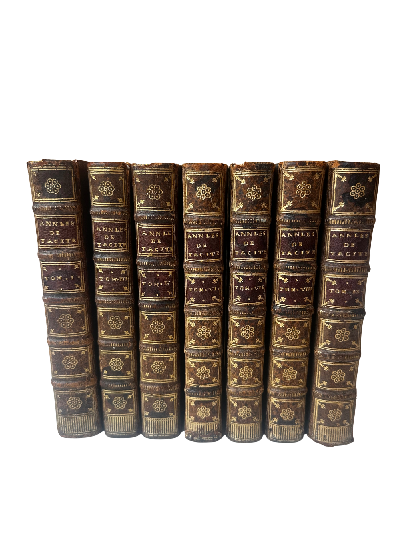 18th Century French Leather Bound Tacite - Annales (7 volumes; partial set)