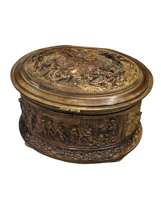 European Casket with High Relief Dutch Genre Scenes - Multi Tone