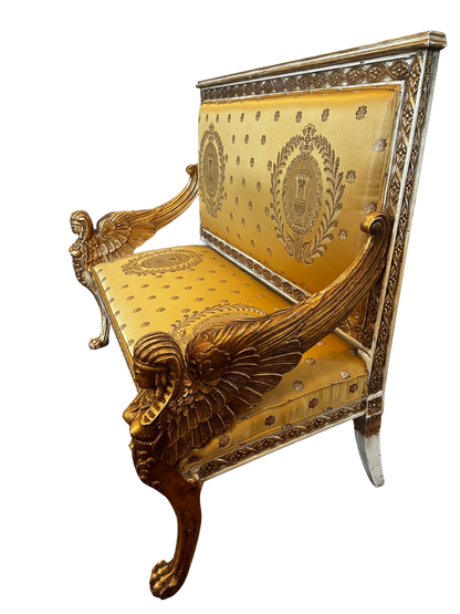 Late 19th / Early 20th C Empire Style Parcel-Gilt and Painted Sofa
