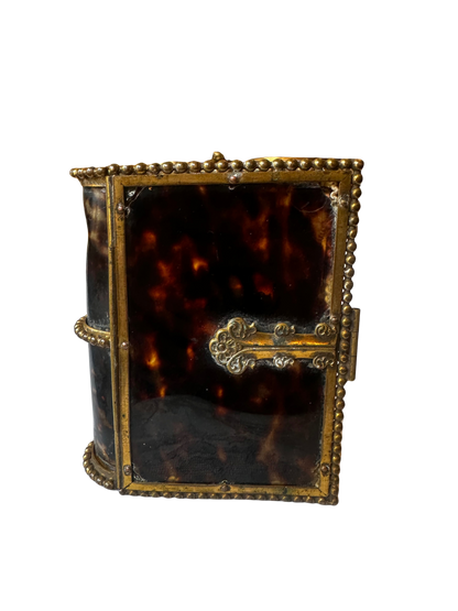 French Tortoiseshell and Mother-of-Pearl Mounted Book Form Box