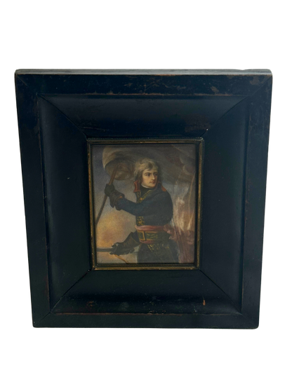 19th C Miniature Portrait of Napoleon Bonaparte at the Bridge of Arcole (After Antoine-Jean Gros)