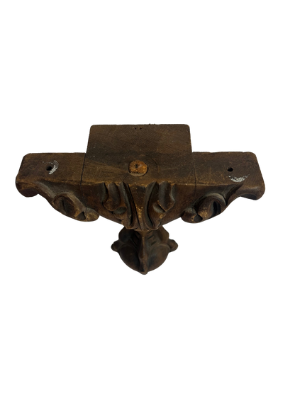 Antique Carved Wooden Furniture Fragment with Claw-and-Ball Motif