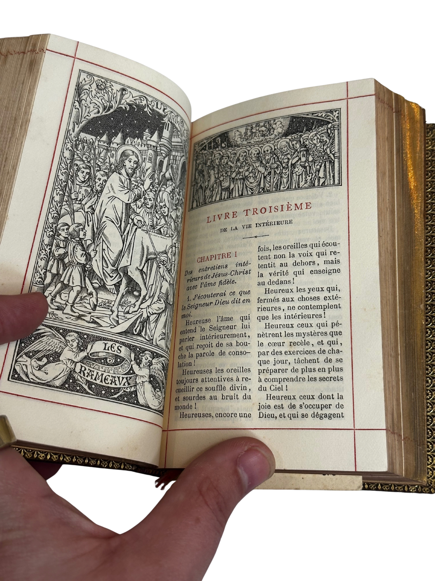 French Gilt-Edged Leather Devotional Book — L’Imitation de Jésus-Christ, Alfred Mame, Tours (1883)