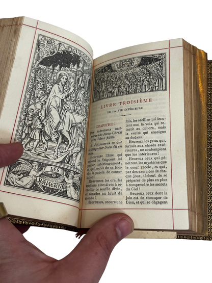 French Gilt-Edged Leather Devotional Book — L’Imitation de Jésus-Christ, Alfred Mame, Tours (1883)